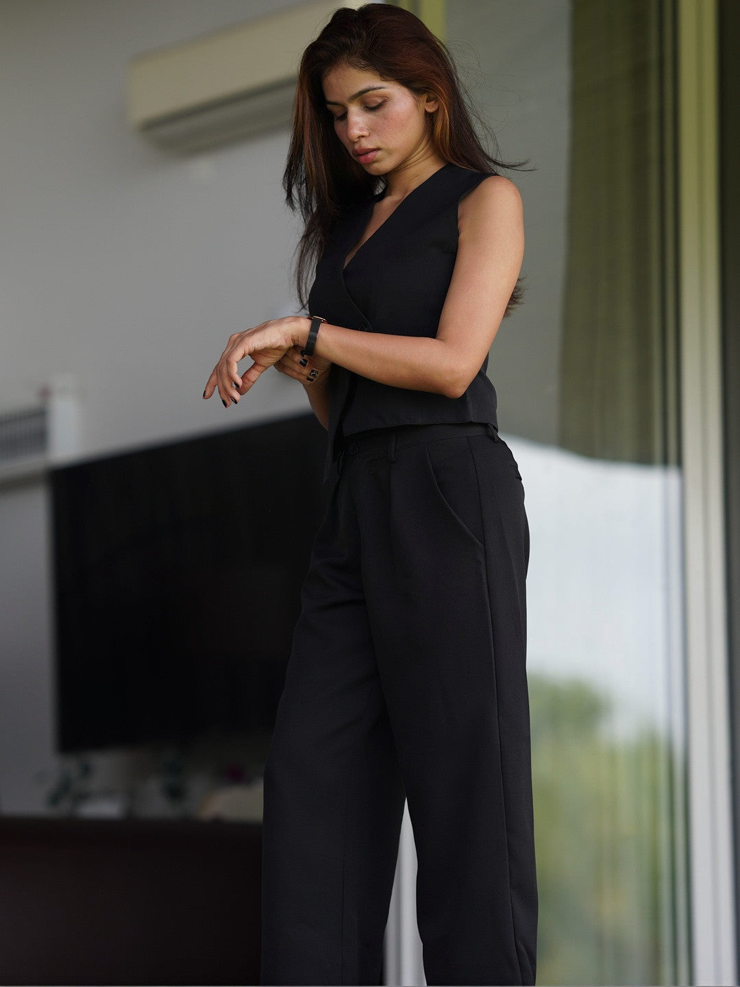 Slash It Waistcoat With Trousers: Black