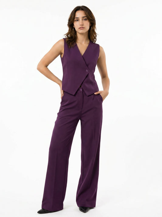 Slash It Waistcoat With Trousers: Wine