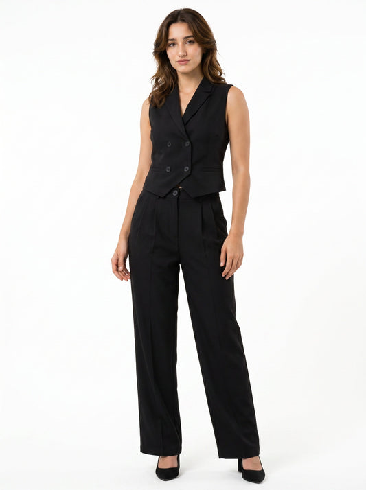 Boss It Waistcoat With Trousers: Black