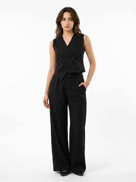 Slash It Waistcoat With Trousers: Black