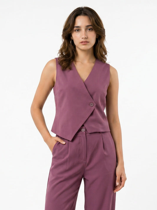 Slash It Waistcoat With Trousers: Mauve