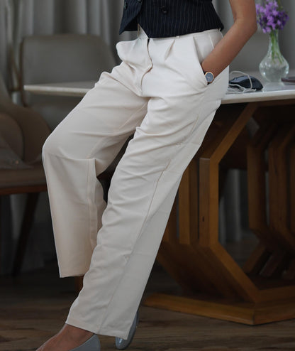 Tailored Fit High-waist pant : Off-White