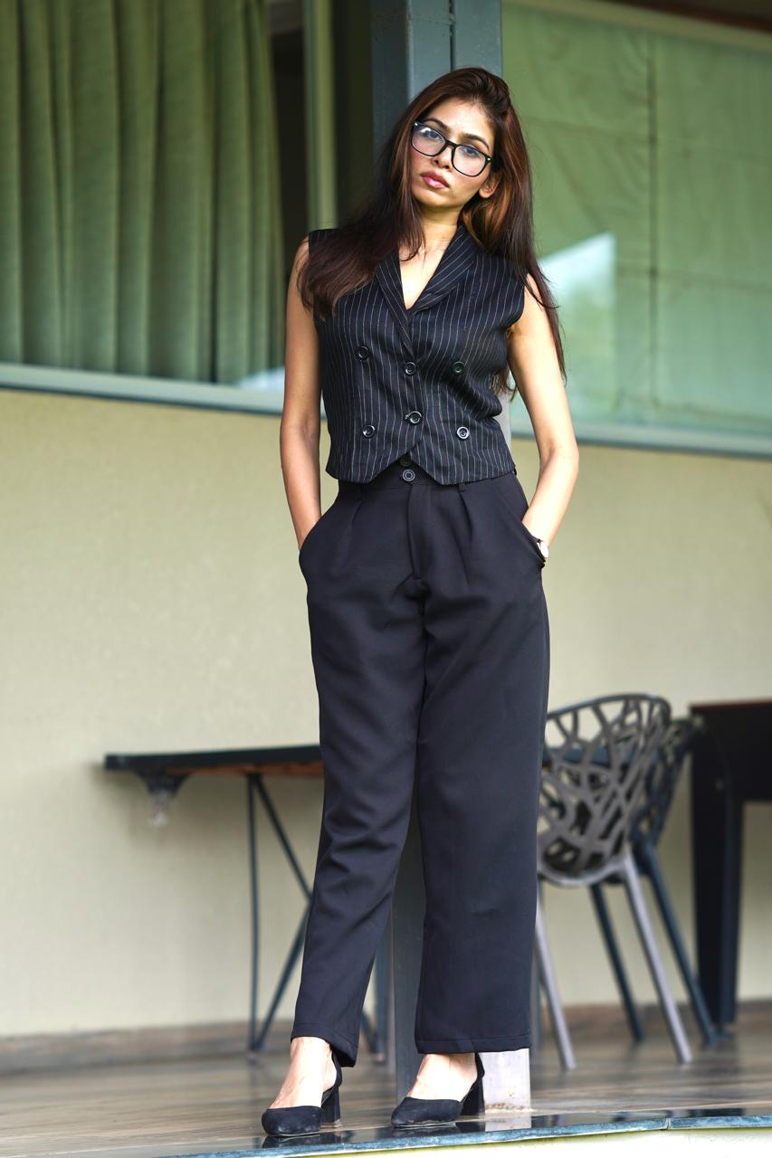 Boss it Striped Waistcoat With Trousers