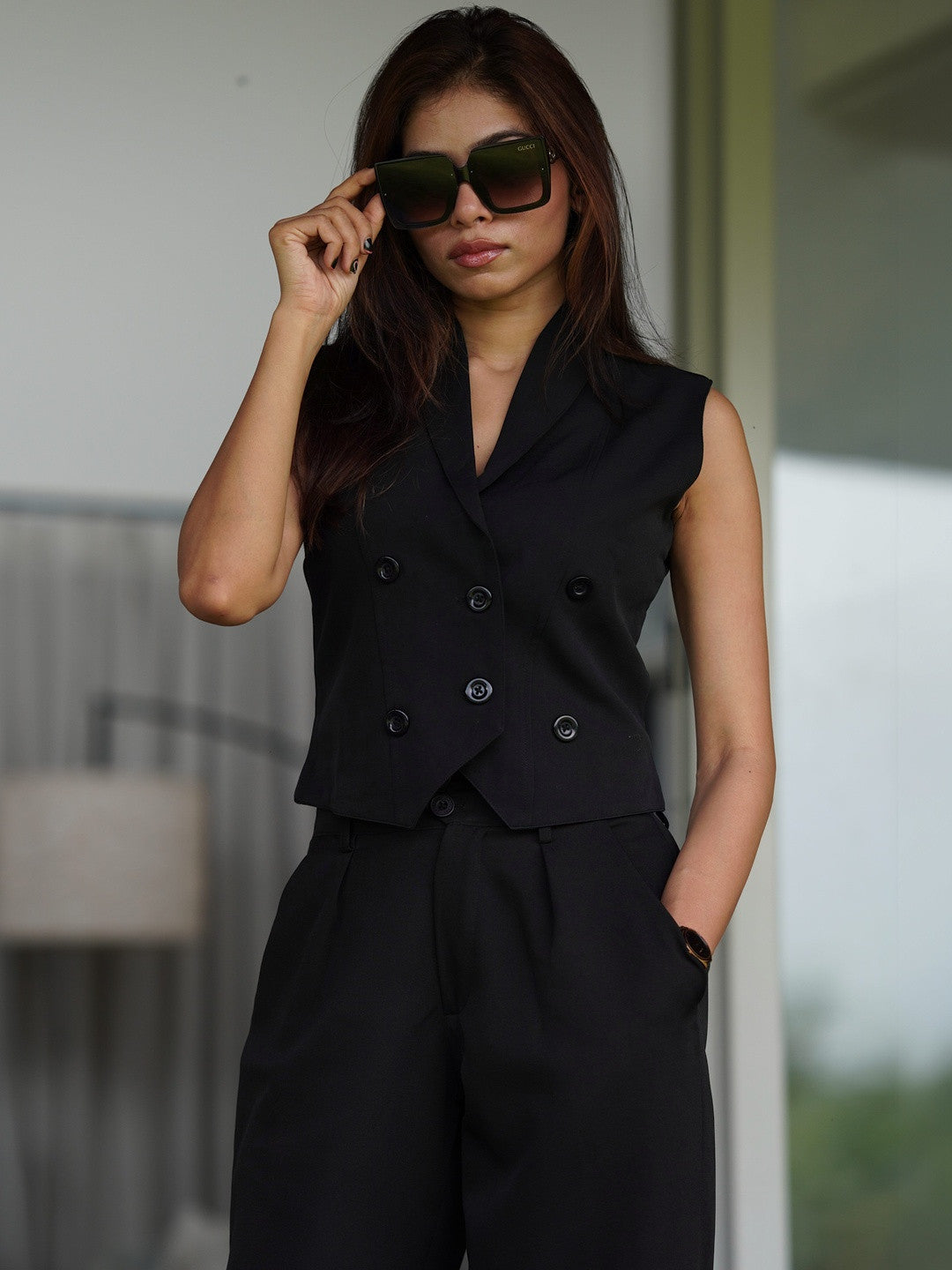 Boss It Waistcoat With Trousers: Black