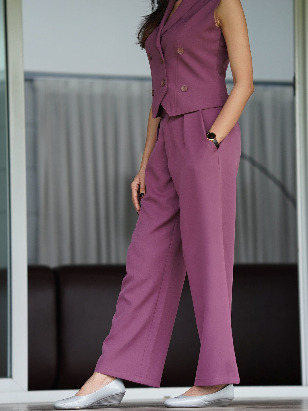 Boss It Waistcoat With Trousers: Mauve