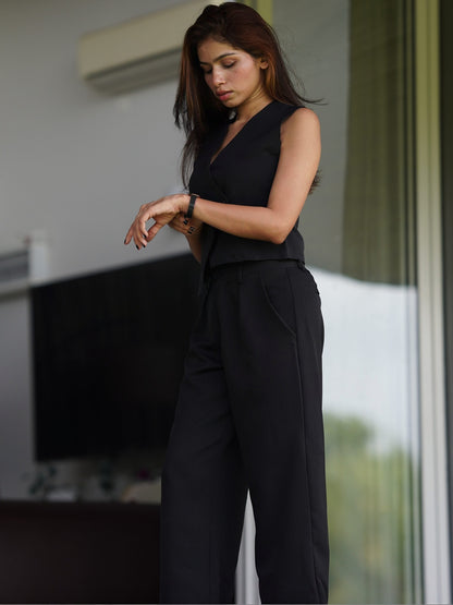 Slash It Waistcoat With Trousers: Black