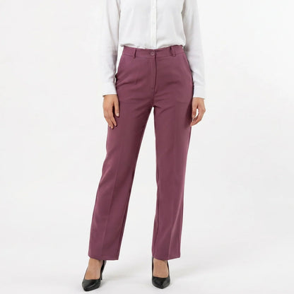 Tailored Fit Mid-waist pants : Mauve