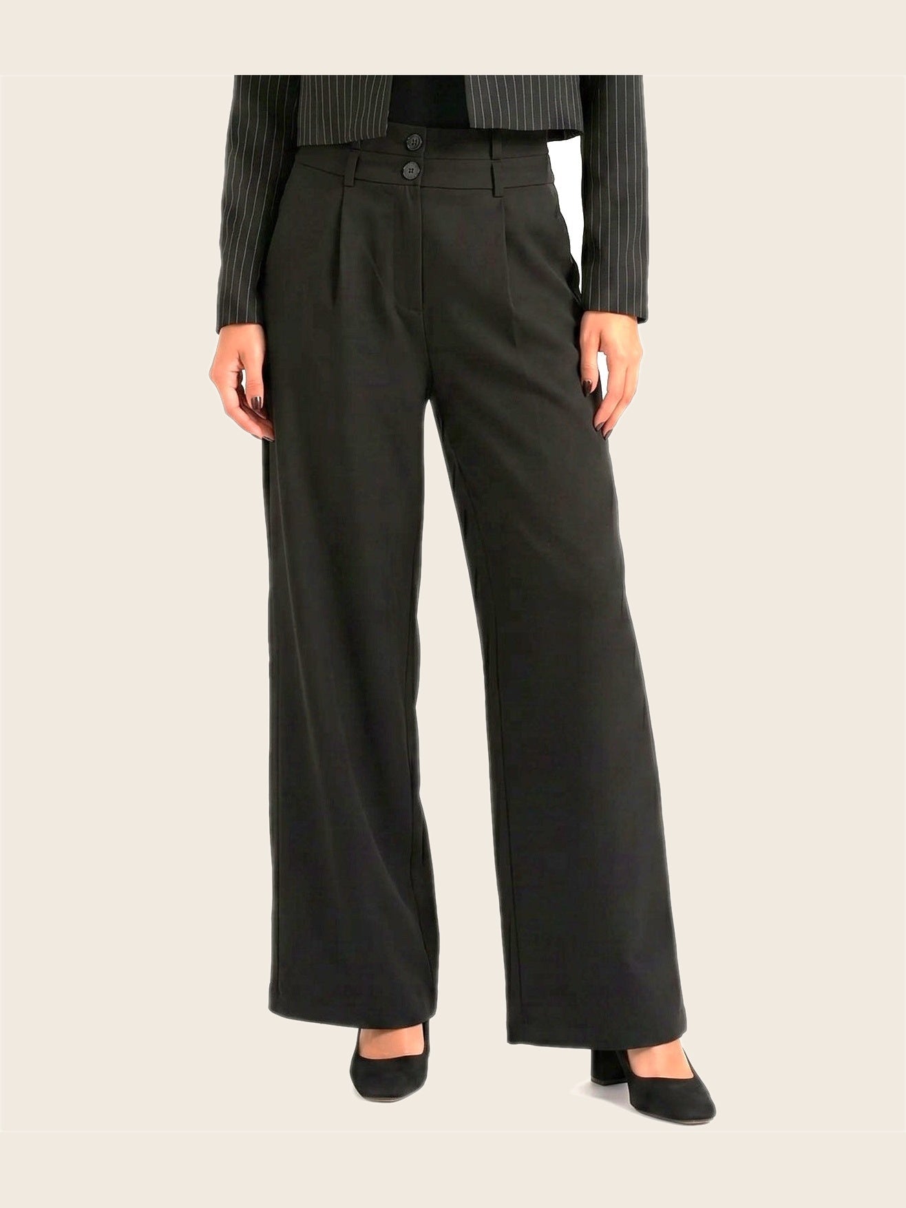 Snatch It High-waist pants Black - warm bone background