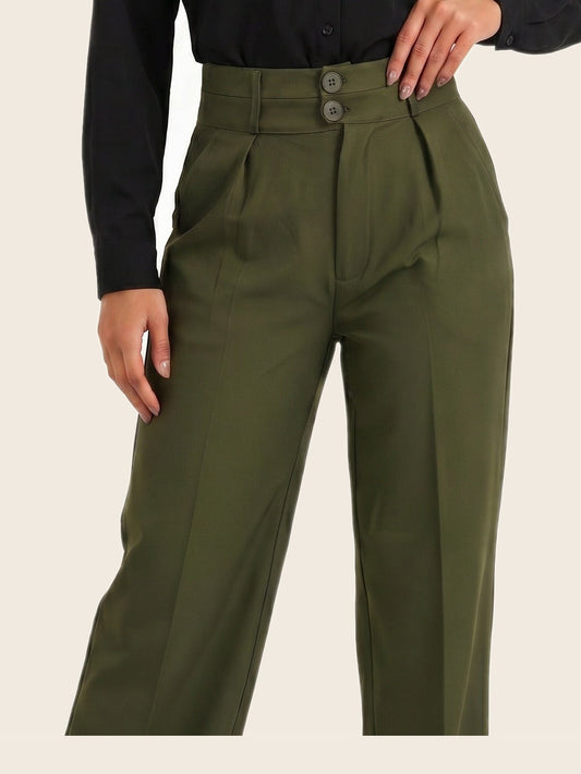 Snatch It High-waist pants Olive - warm bone background