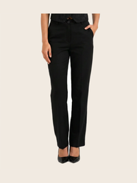 Tailored Fit High-waist pant Black - warm bone background