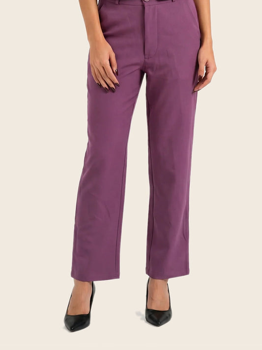 Tailored Fit Mid-waist pants Mauve - warm bone background