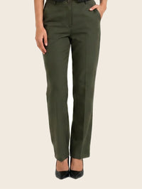 Tailored Fit Mid-waist pants Olive - warm bone background