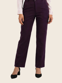 Tailored Fit Mid-waist pants Wine - warm bone background
