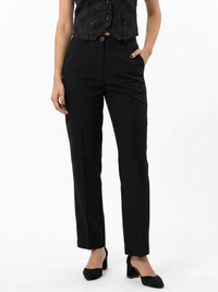 Tailored Fit Mid-waist pants : Black