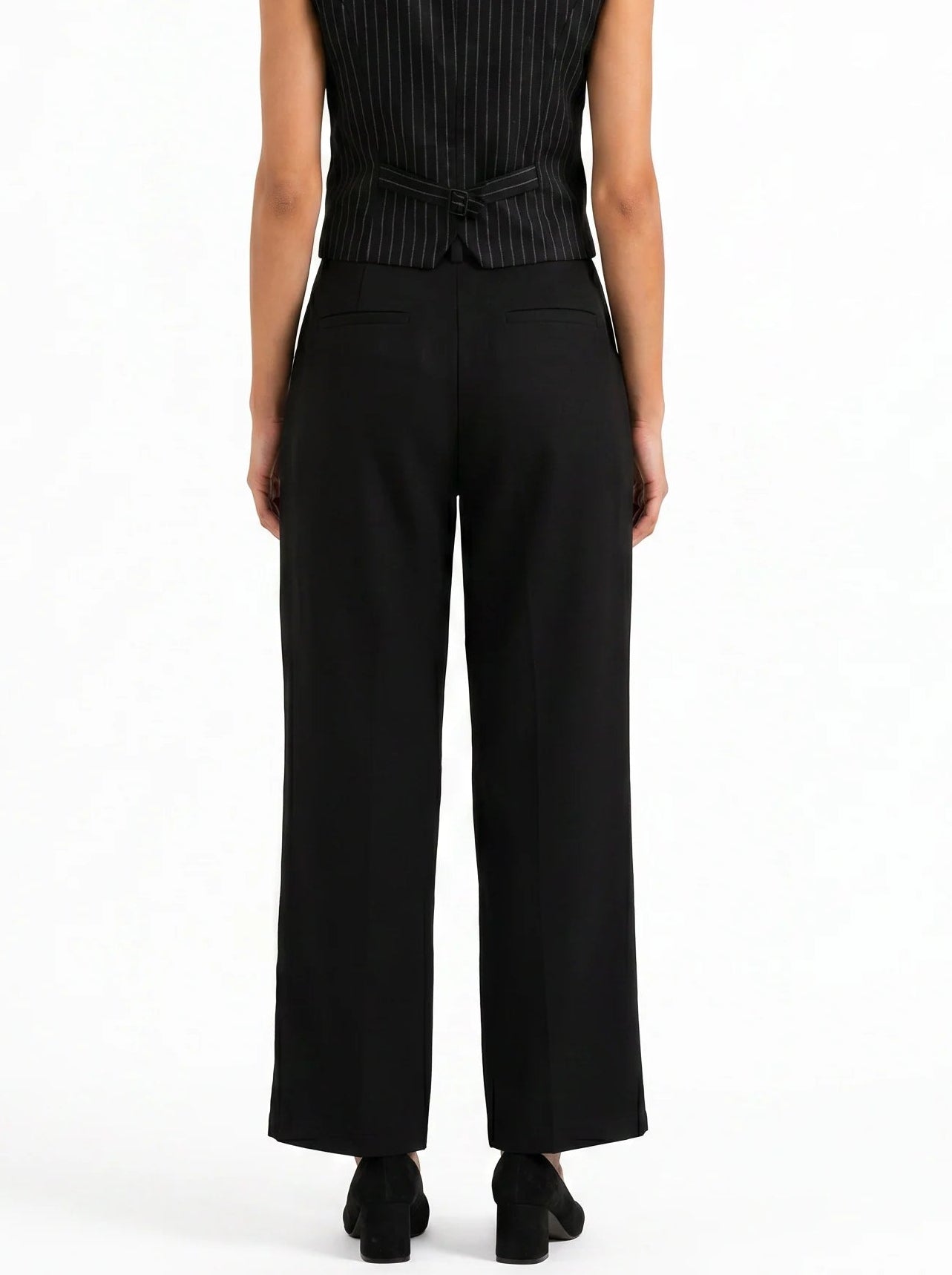 Easy Fit High-Waist Pants : Black