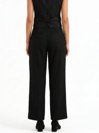 Easy Fit High-Waist Pants : Black