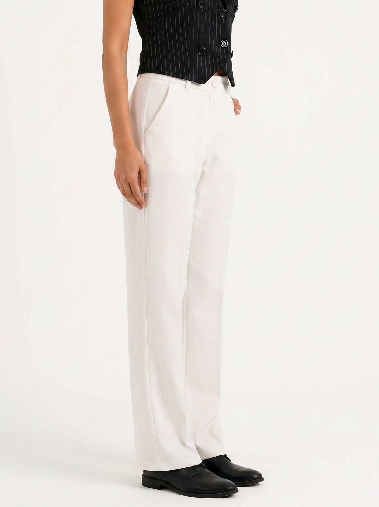 Tailored Fit High-waist pant : Off-White