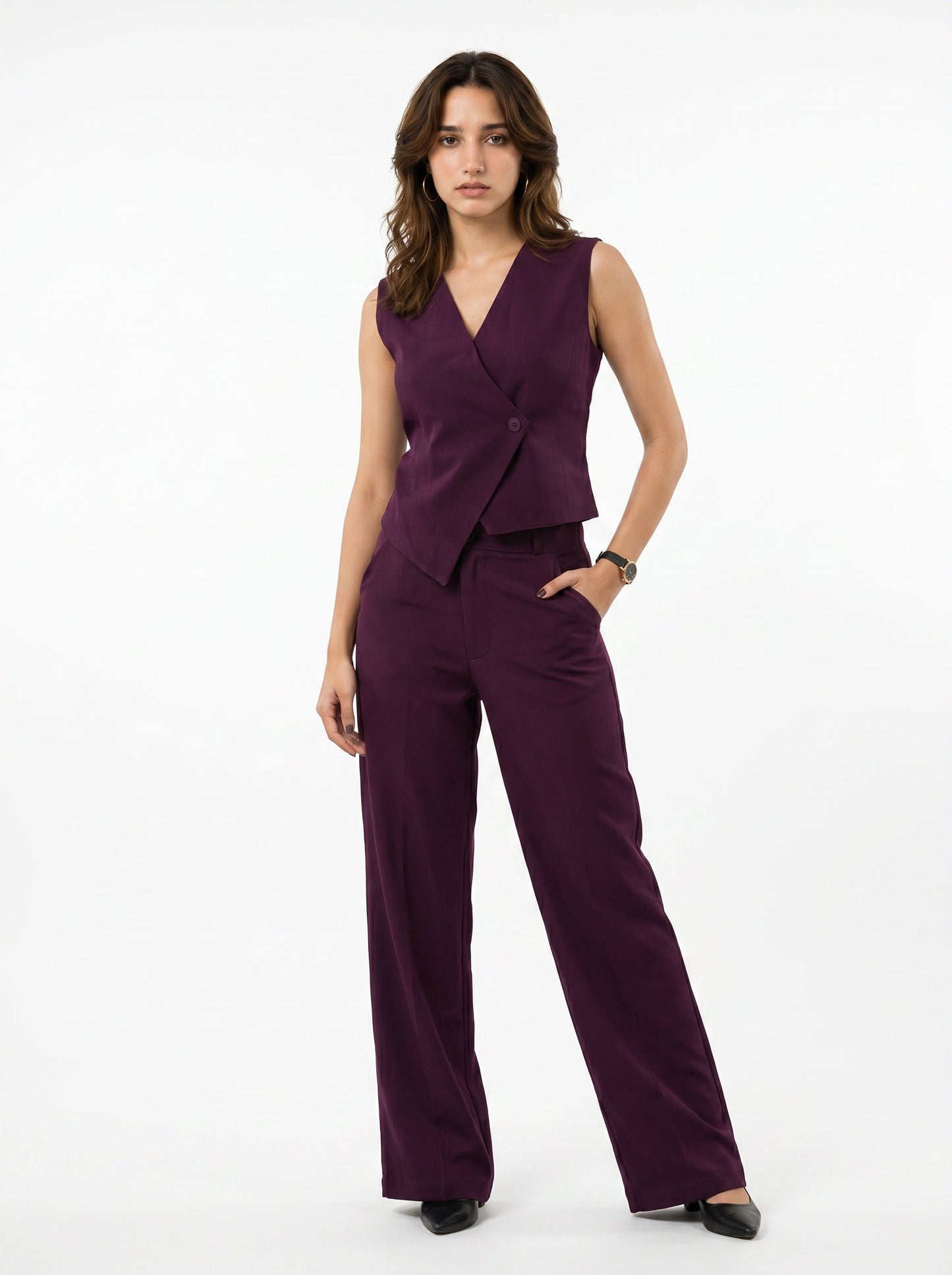 Slash It Waistcoat With Trousers: Wine
