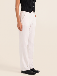 Tailored Fit High-waist pant: Off-White on warm bone background