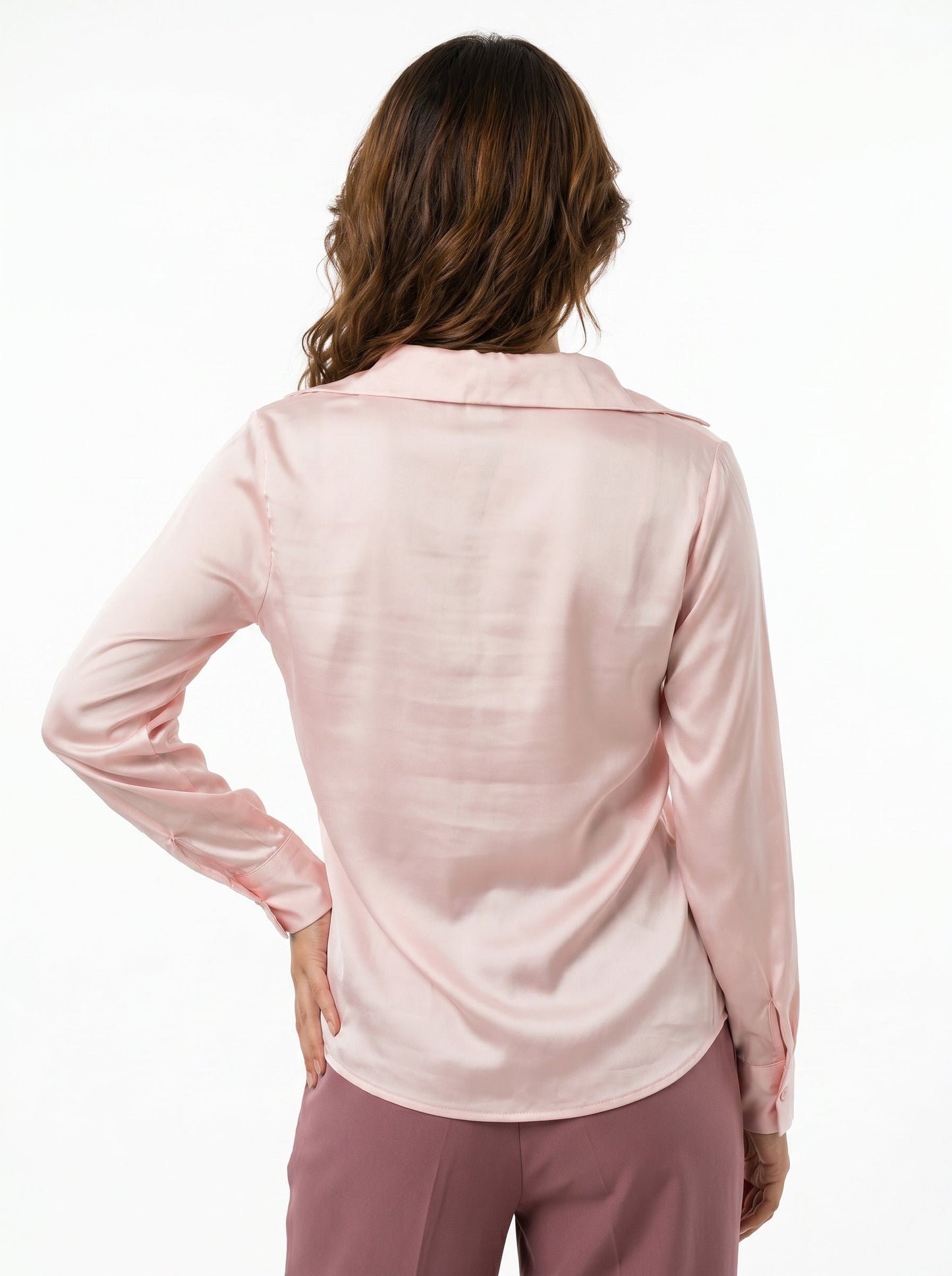 Korean Cowl Neck Shirt: Silky Satin (2 colours)