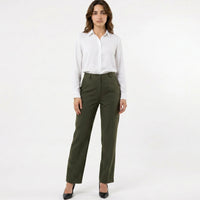 Tailored Fit Mid-waist pants : Olive