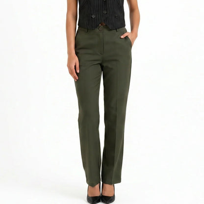 Tailored Fit High-waist pant : Olive