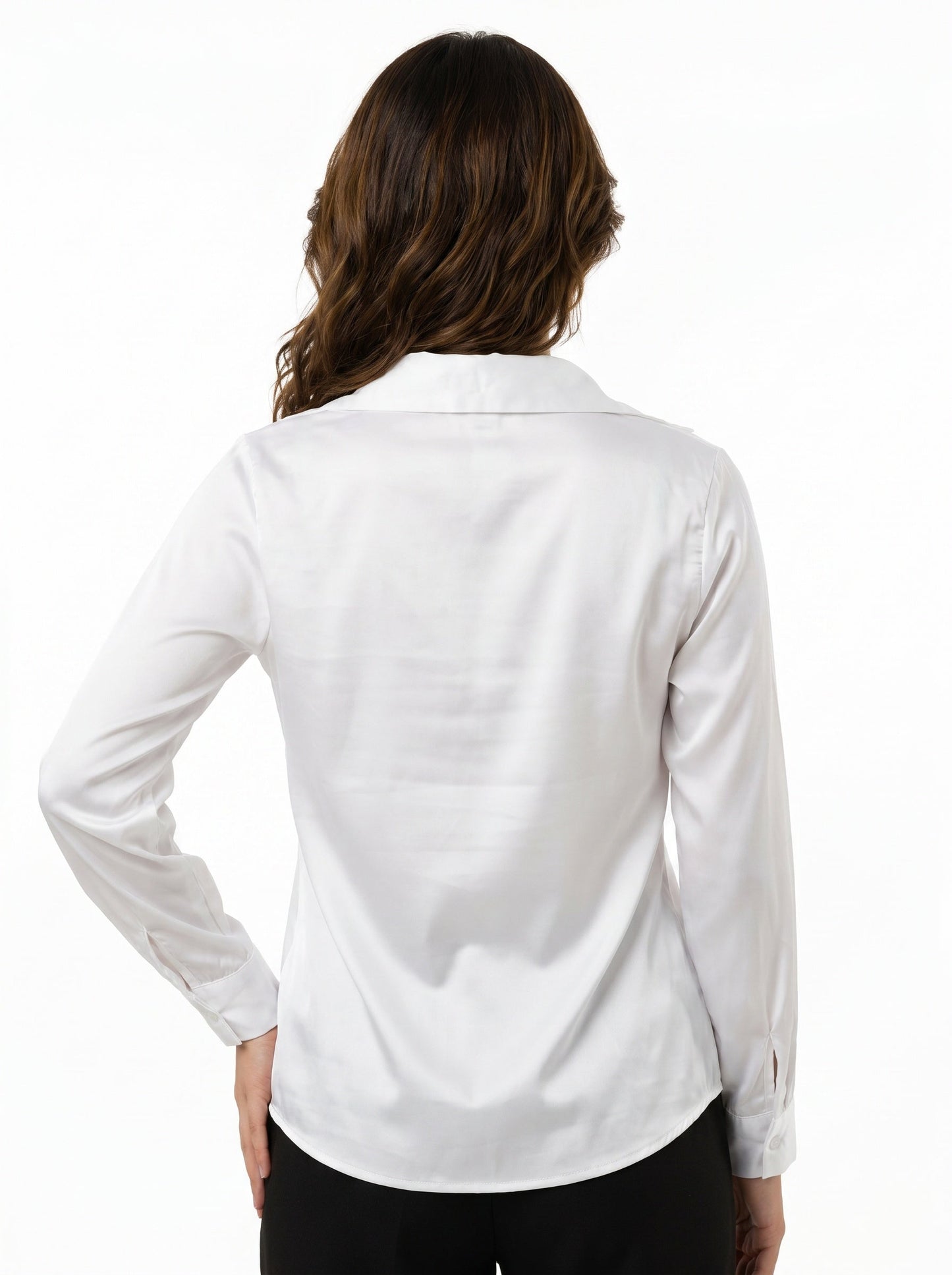 Korean Cowl Neck Shirt: Silky Satin (2 colours)