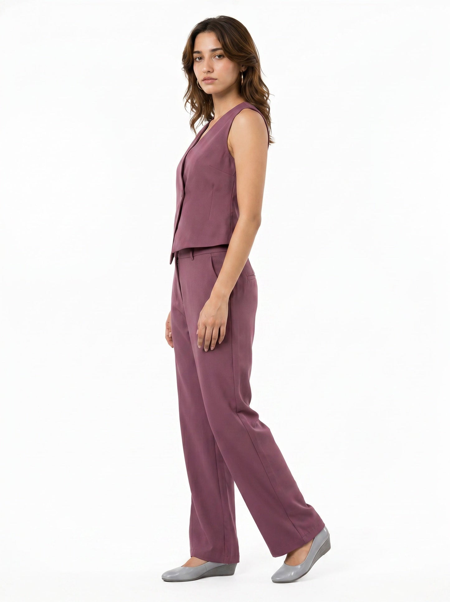 Slash It Waistcoat With Trousers: Mauve