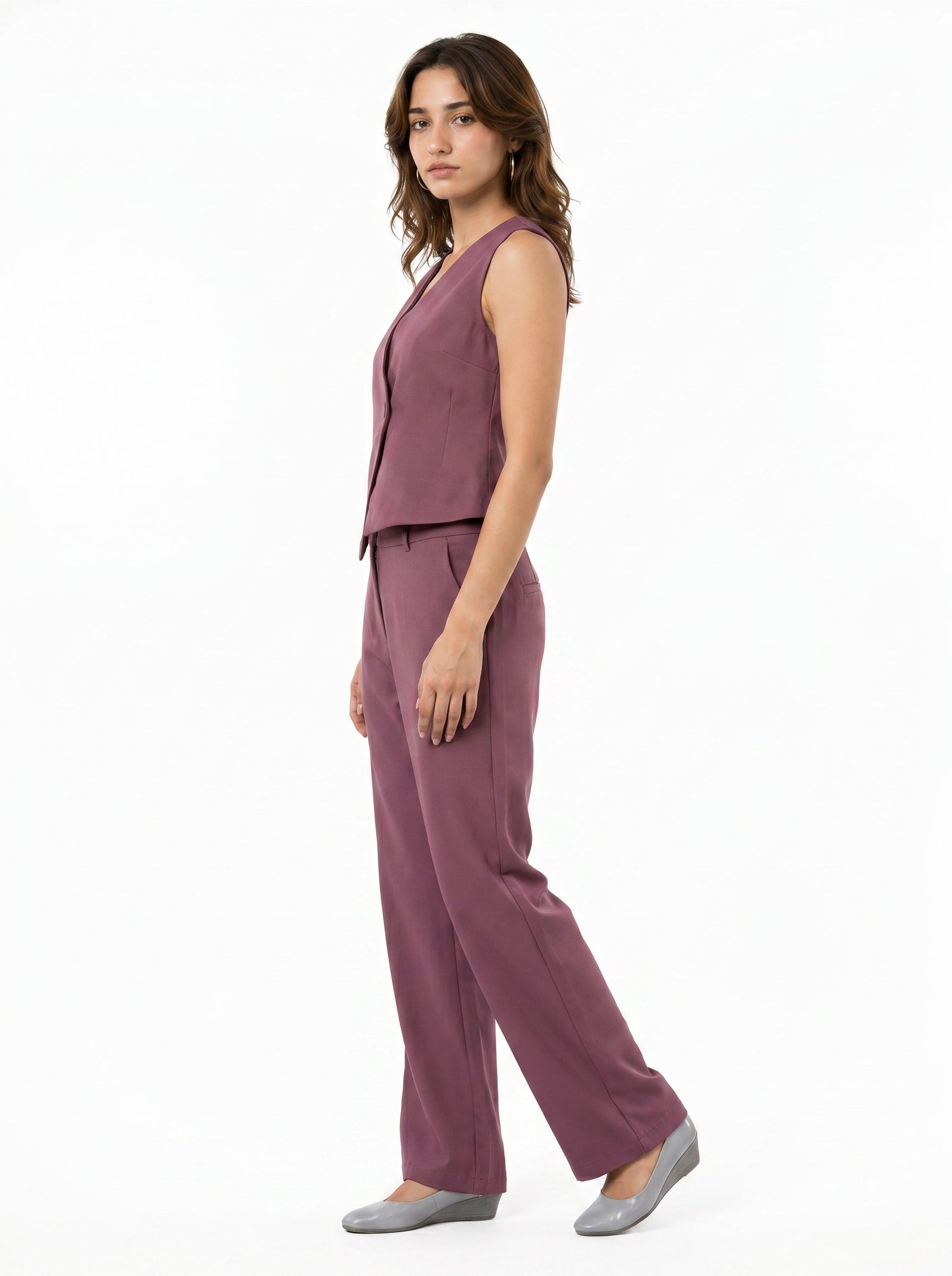 Slash It Waistcoat With Trousers: Mauve