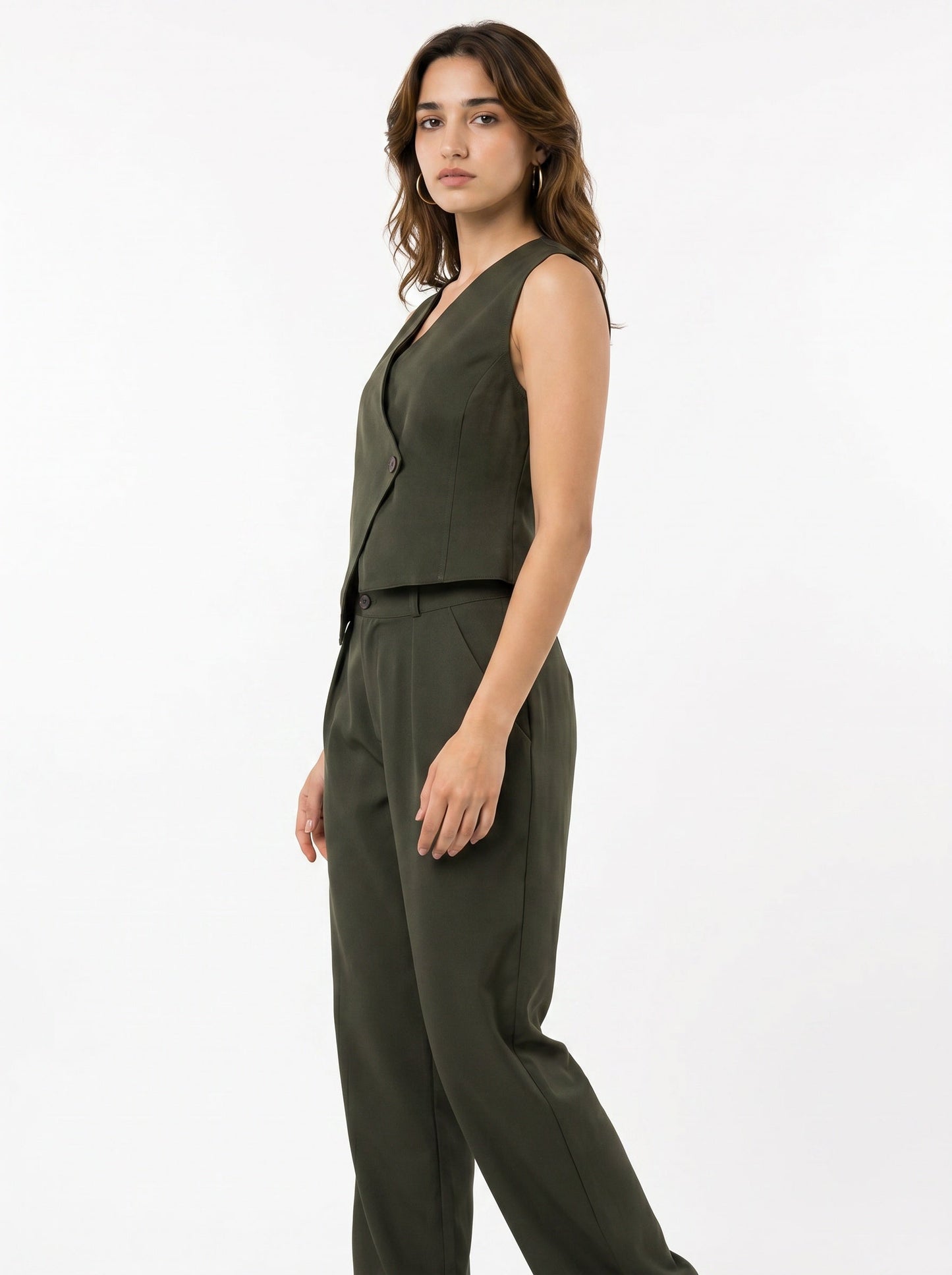 Slash It Waistcoat With Trousers: Olive