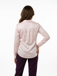 Silky Satin Shirt: Women’s Elegant Blouse : Pink