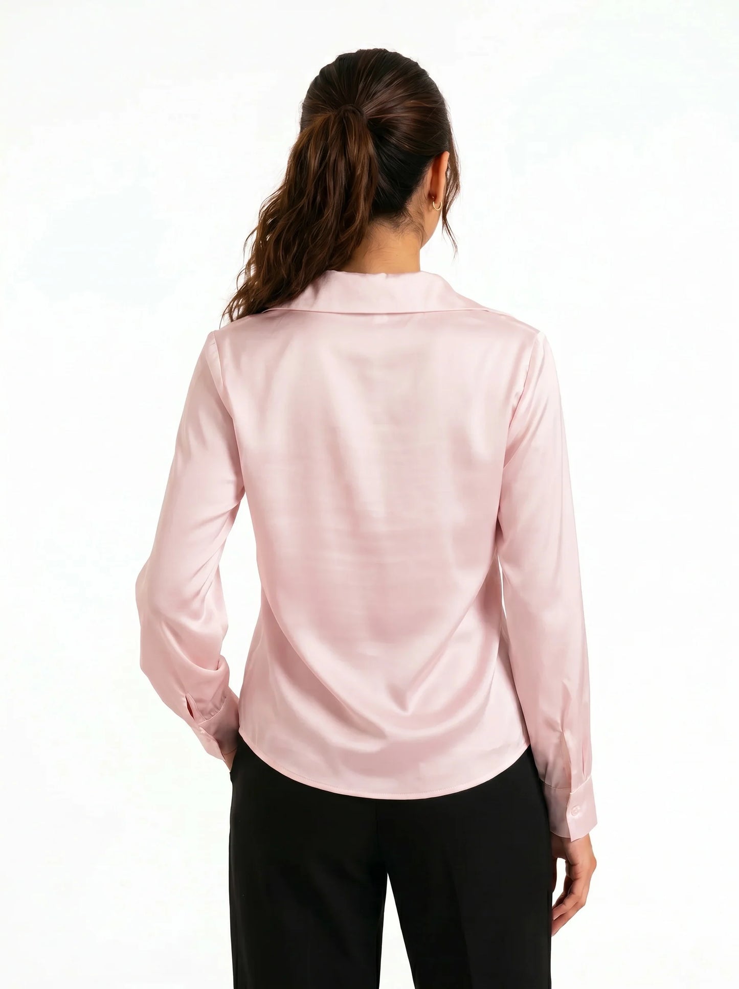 Korean Cowl Neck Shirt: Silky Pink