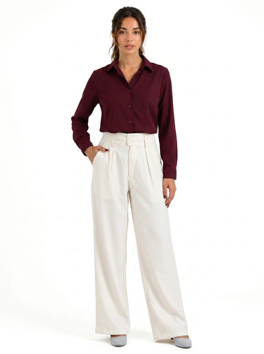 Snatch It: High-waist pants- Off-white