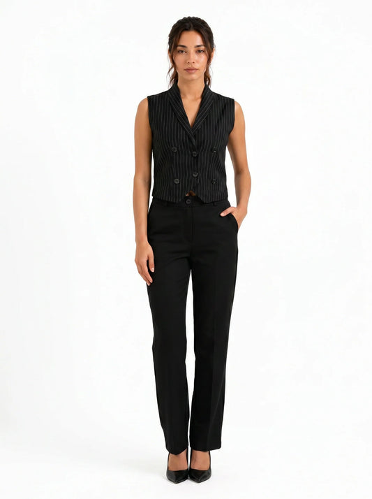 Tailored Fit High-waist pant : Black
