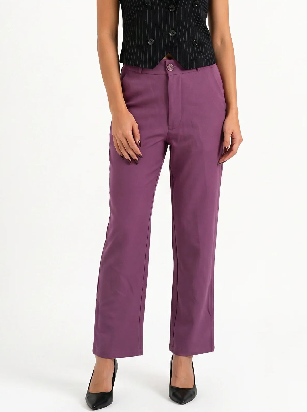 Tailored Fit High-waist pant : Mauve