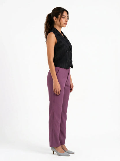 Tailored Fit High-waist pant : Mauve