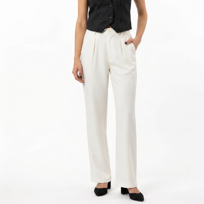 Tailored Fit Mid-waist pants : Off-White