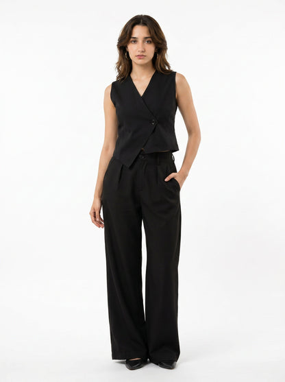Slash It Waistcoat With Trousers: Black