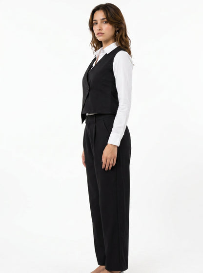 Slash It Waistcoat With Trousers: Black