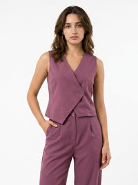 Slash It Waistcoat With Trousers: Mauve