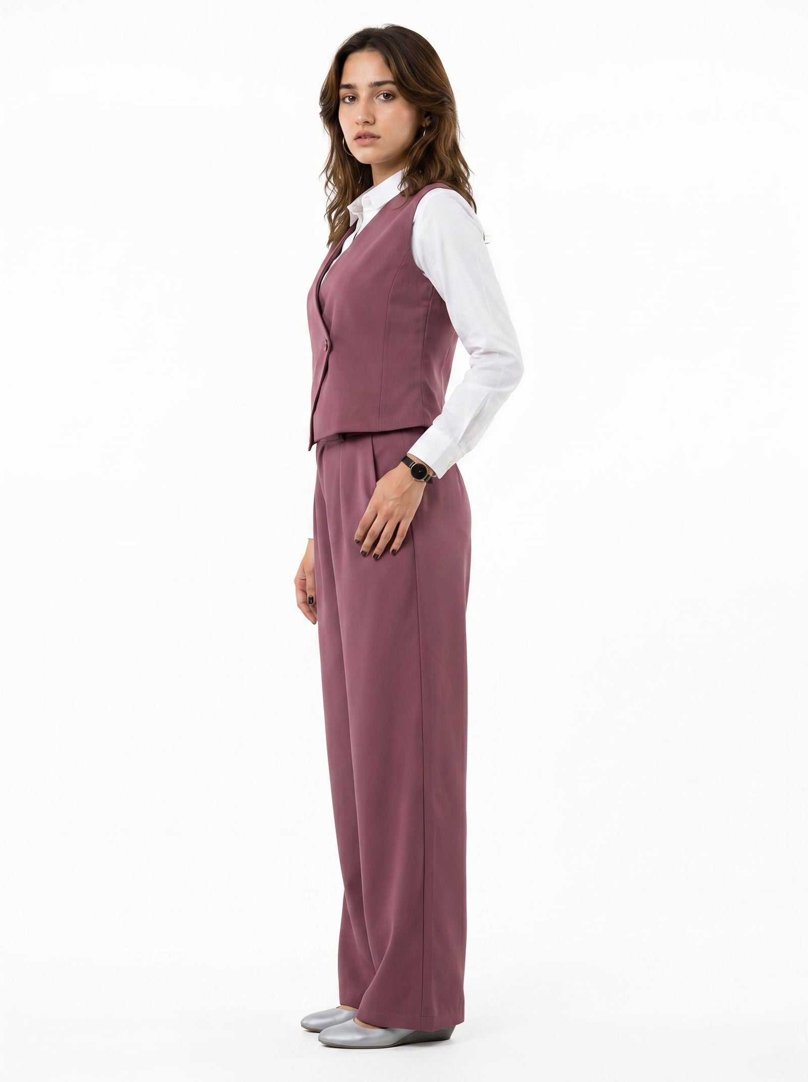 Slash It Waistcoat With Trousers: Mauve
